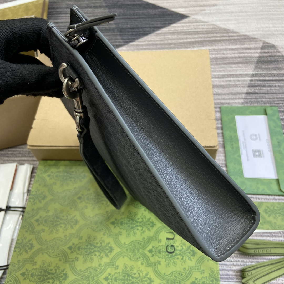 Gucci 768255 GG pouch with GG detail Black - Default Title - View 4