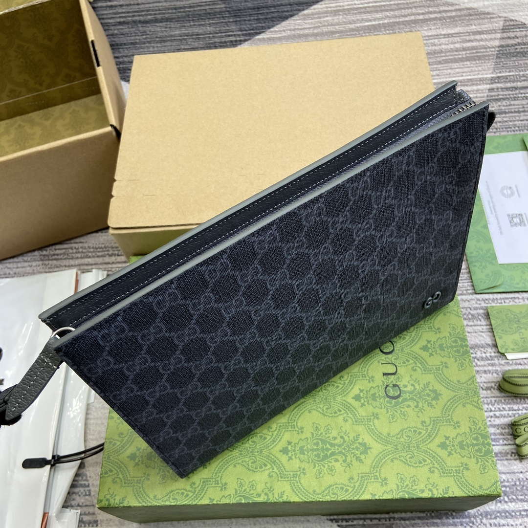 Gucci 768255 GG pouch with GG detail Black - Default Title - View 5