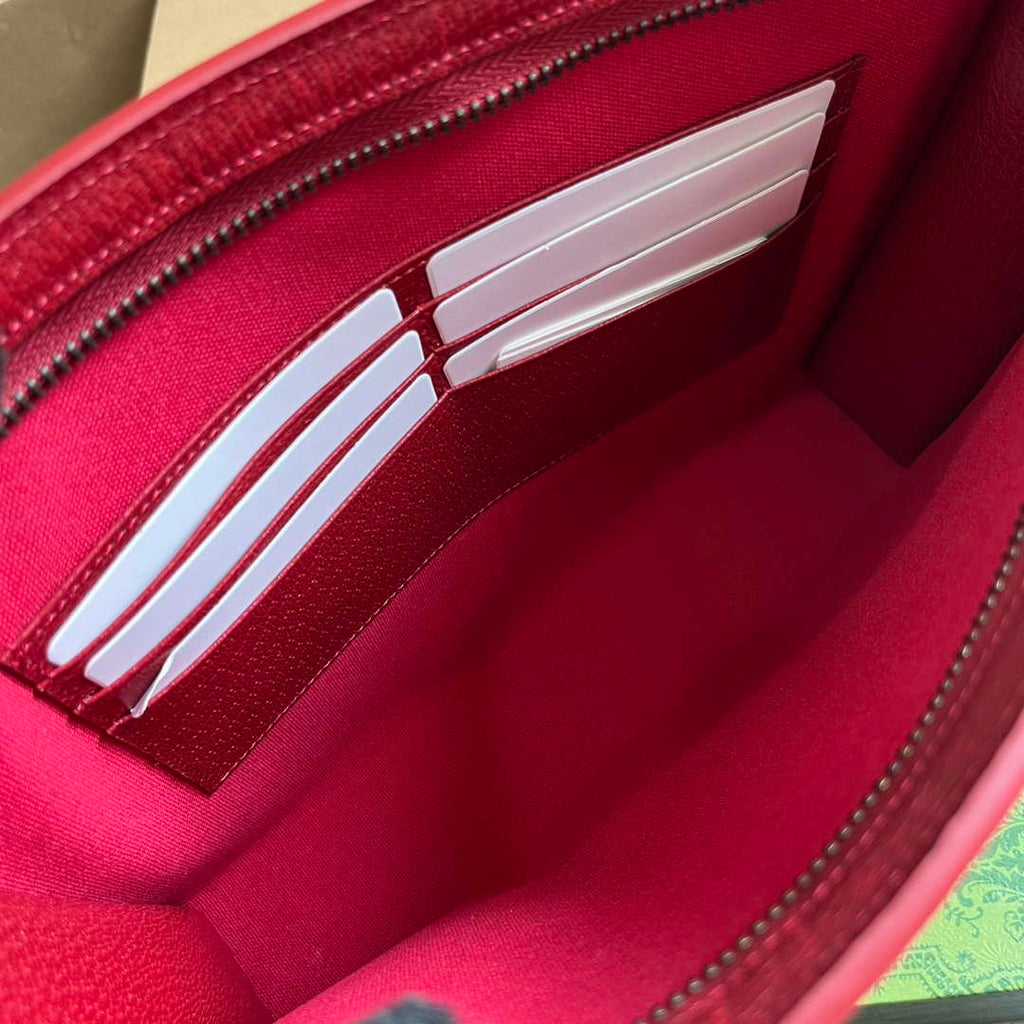 Gucci 768255 GG pouch with GG detail Red