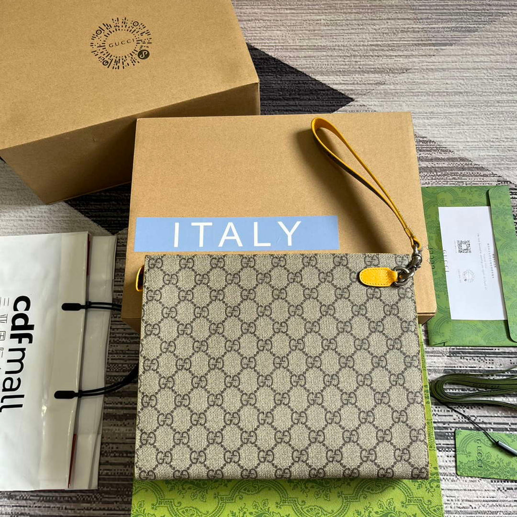 Gucci 768255 GG pouch with GG detail Yellow