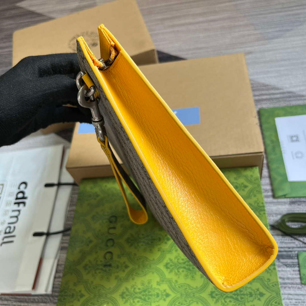 Gucci 768255 GG pouch with GG detail Yellow