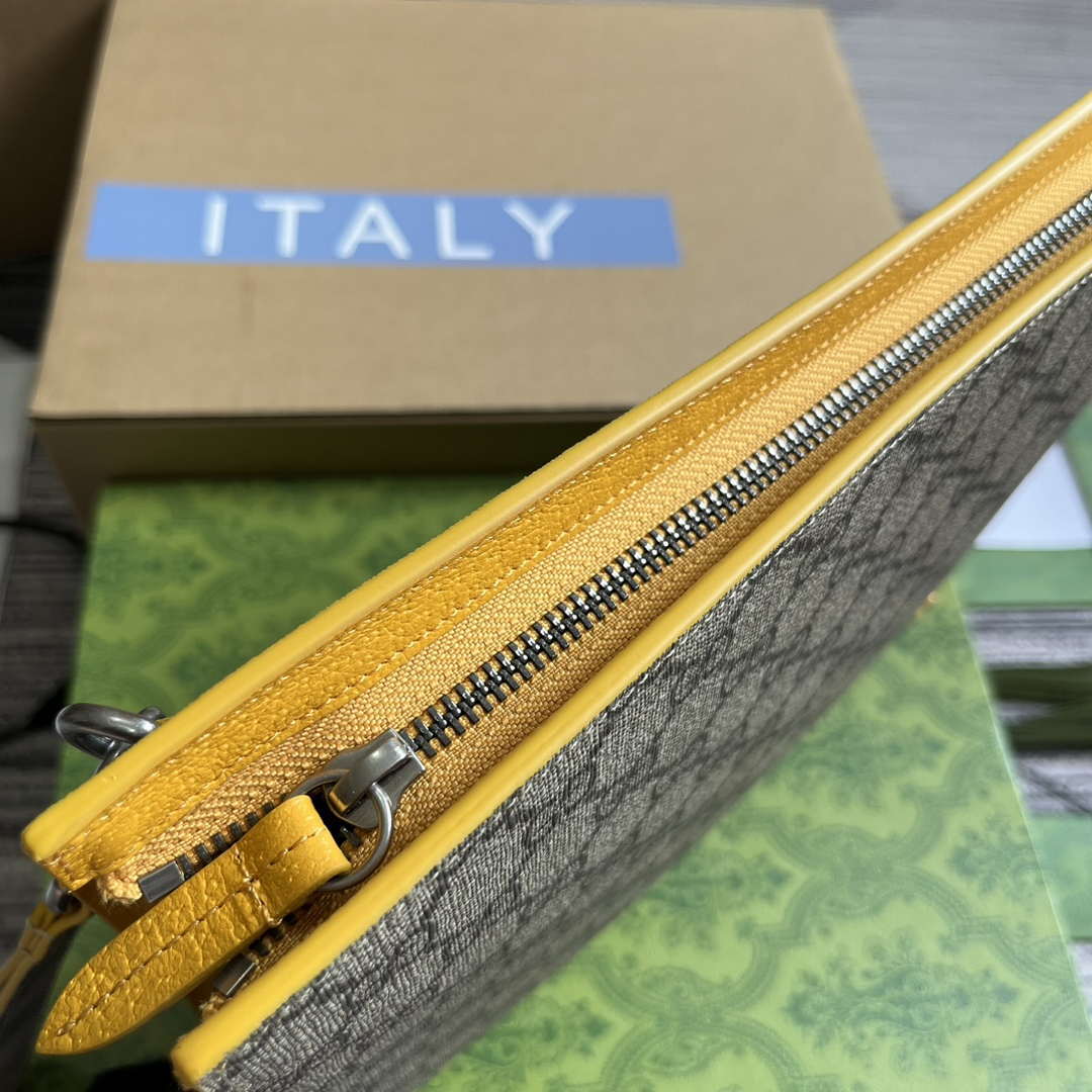 Gucci 768255 GG pouch with GG detail Yellow