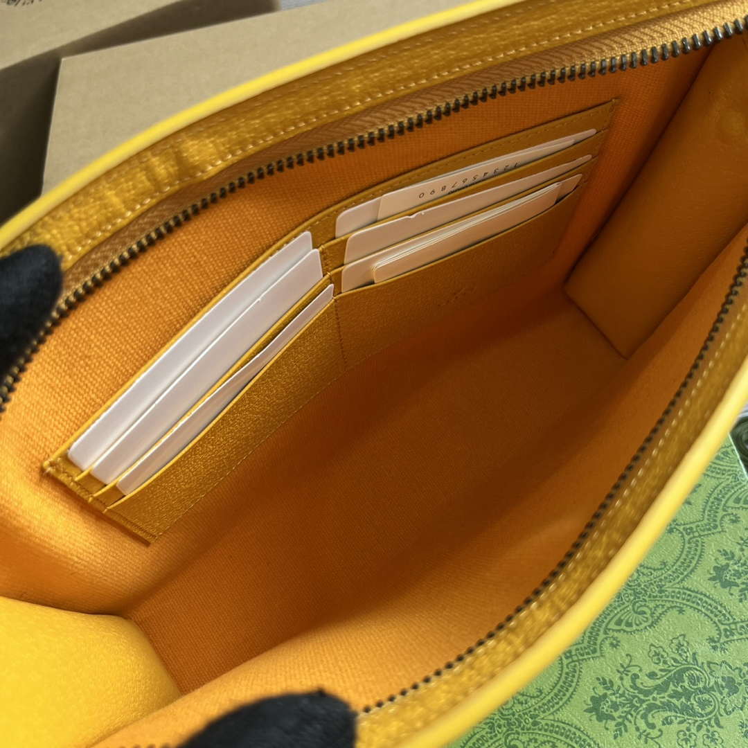 Gucci 768255 GG pouch with GG detail Yellow - Default Title - View 9