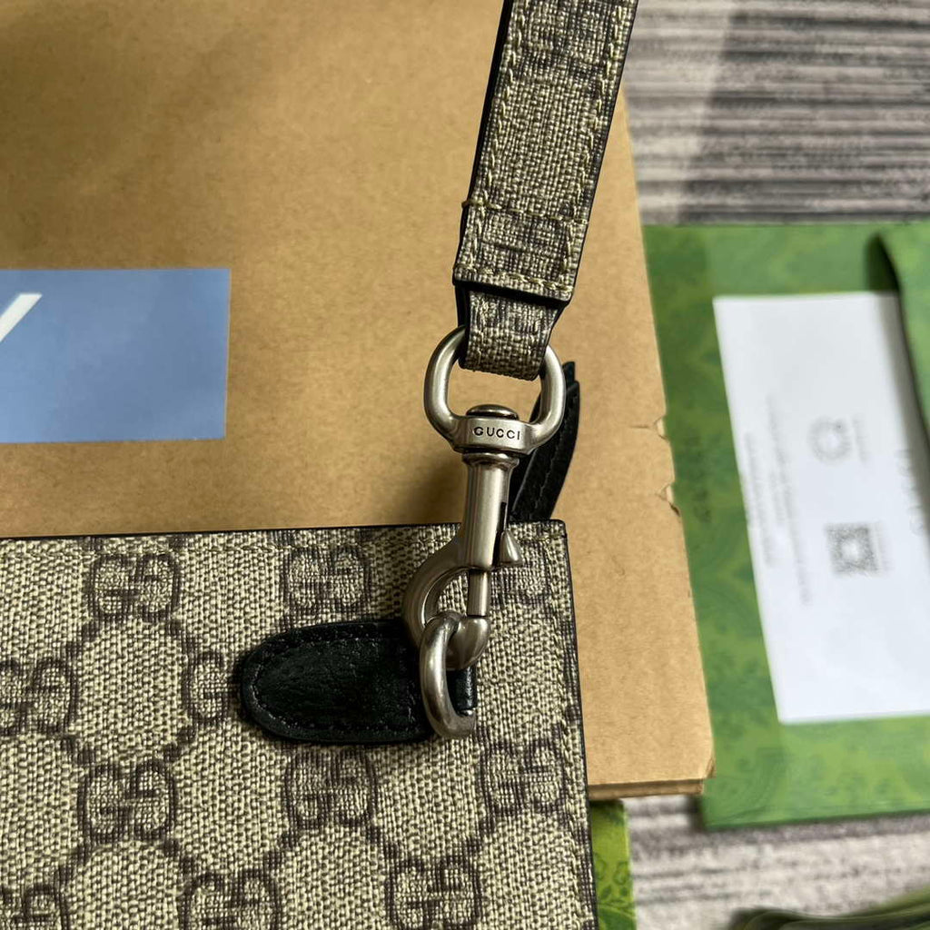 Gucci 768255 GG pouch with GG detail Beige and Black