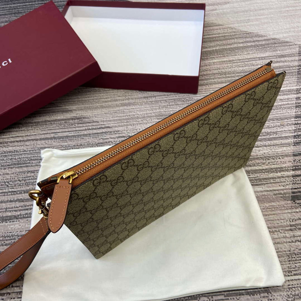 Gucci 768255 GG pouch with GG detail Beige
