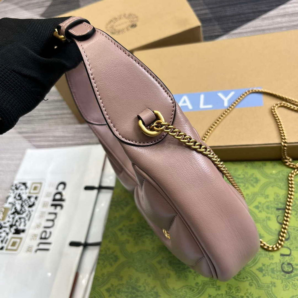 Gucci 770983 GG Marmont Half Moon Shaped Mini Bag Light pink