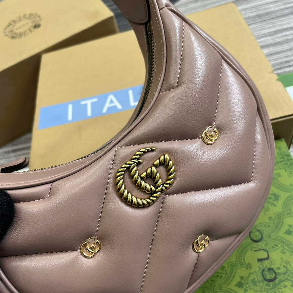 Gucci 770983 GG Marmont Half Moon Shaped Mini Bag Light pink