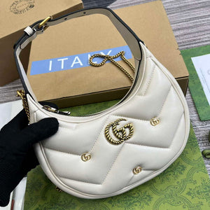 Gucci 770983 GG Marmont Half Moon Shaped Mini Bag White - Default Title - View 4