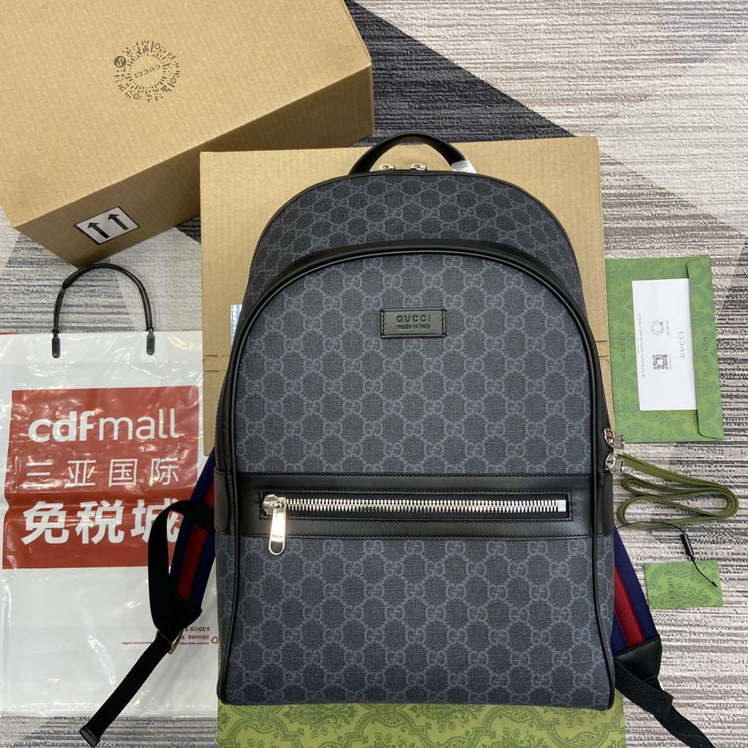Gucci 771158 GG Supreme Canvas Backpack Black