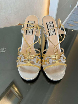 Gucci 771596 Women's High Heel Sandals Fashion Shoes G53215 - Euro 35=US 4 - View 1