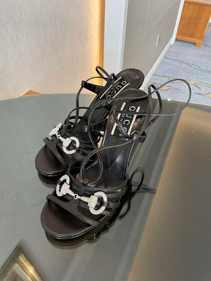 Gucci 771596 Women's High Heel Sandals Fashion Shoes G53216 - Euro 35=US 4 - View 3