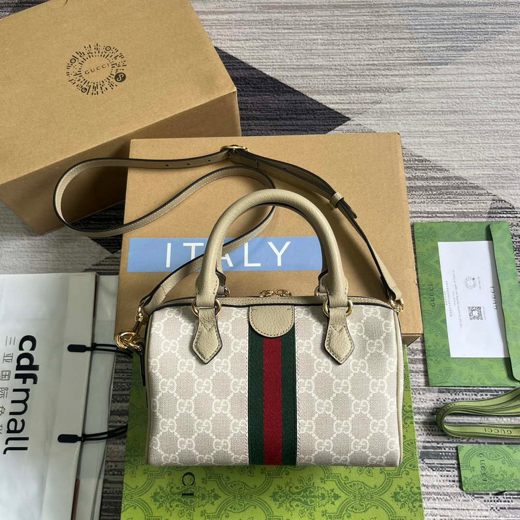 Gucci 772053 Gucci Ophidia GG Mini top handle bag Oatmeal