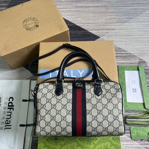 Gucci 772061 Gucci Ophidia GG Small top handle bag Black - Default Title - View 1