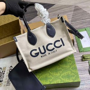 Gucci 772144 Mini Tote Bag With Gucci Print Blue - Default Title - View 4