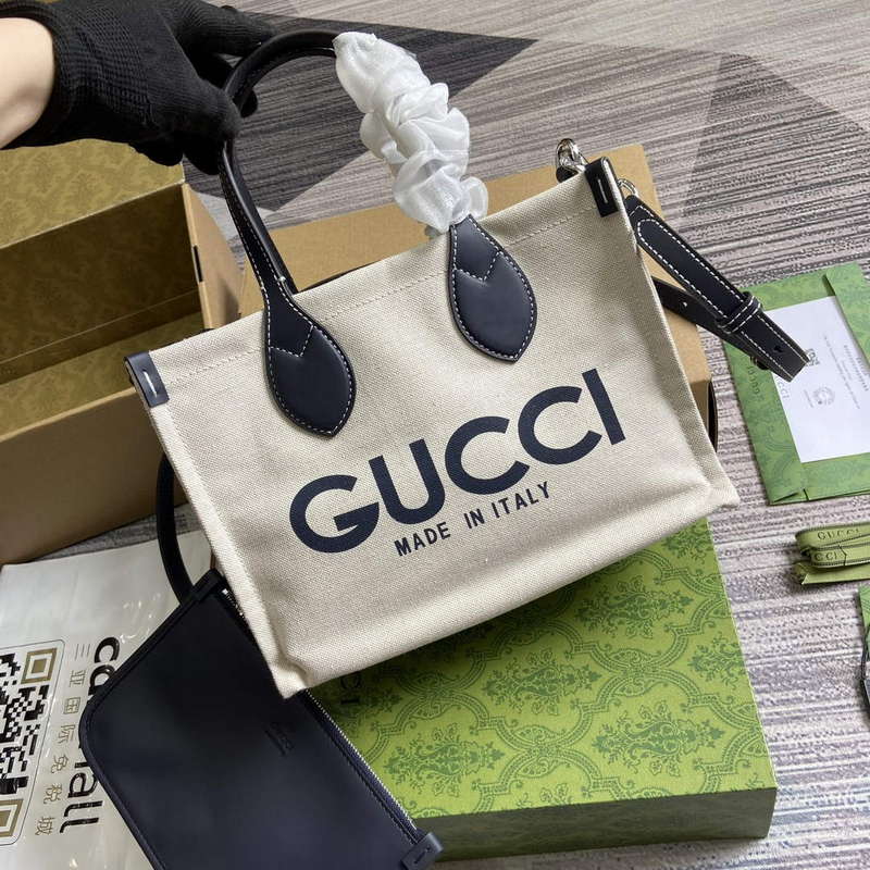 Gucci 772144 Mini Tote Bag With Gucci Print Blue - Default Title - View 4
