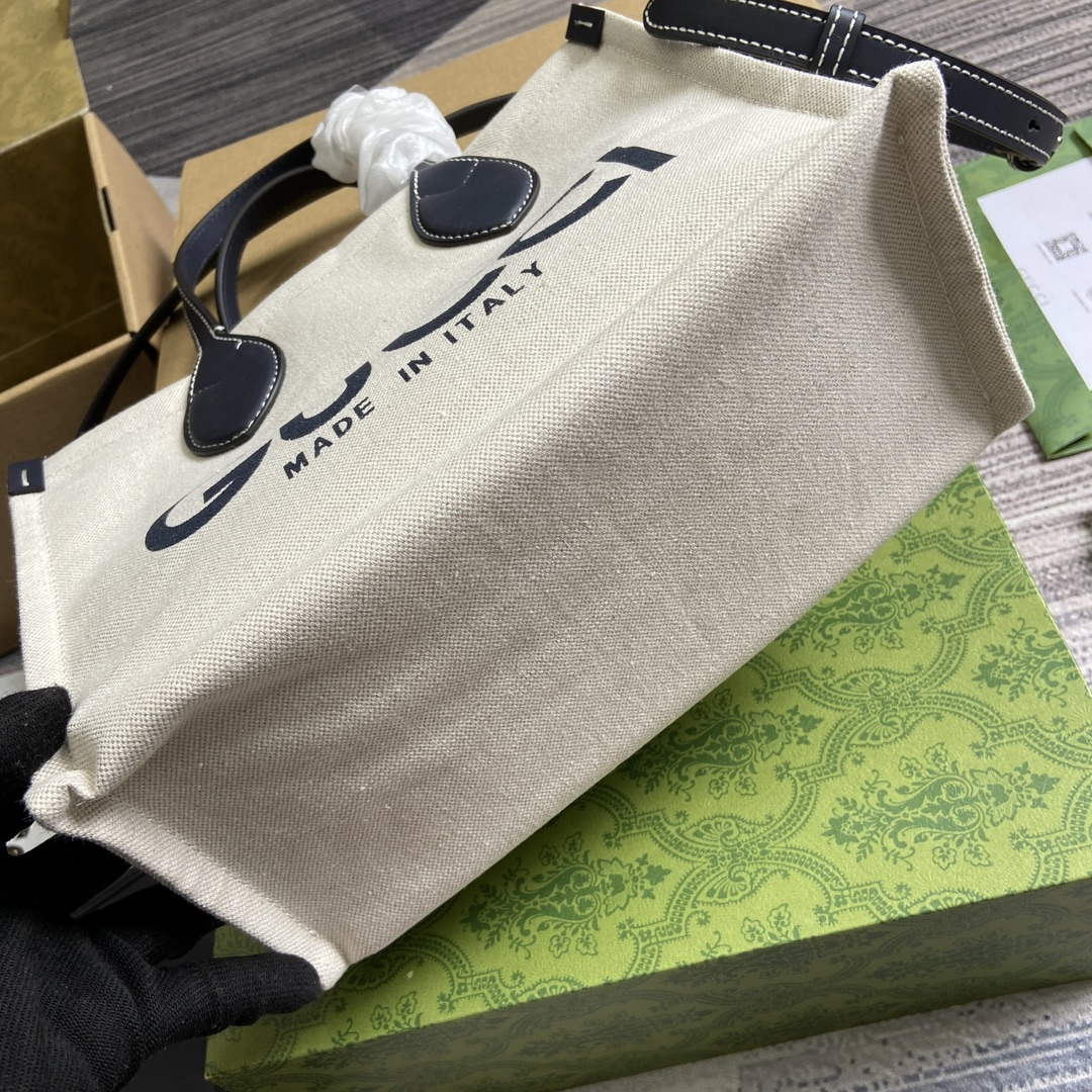 Gucci 772144 Mini Tote Bag With Gucci Print Blue - Default Title - View 7