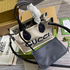 Gucci 772144 Mini Tote Bag With Gucci Print Blue - Default Title - View 8