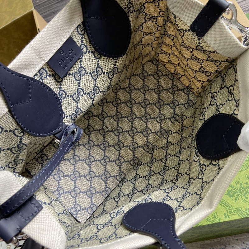 Gucci 772144 Mini Tote Bag With Gucci Print Blue