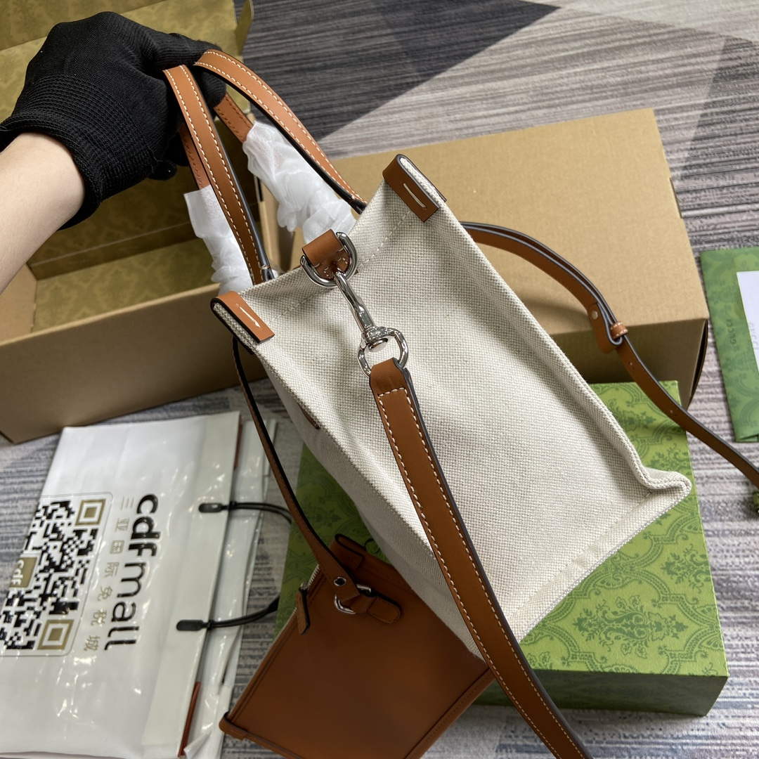 Gucci 772144 Mini Tote Bag With Gucci Print Light brown - Default Title - View 3