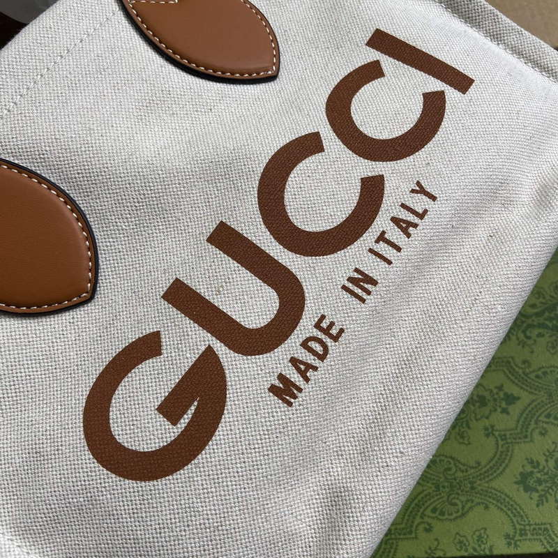 Gucci 772144 Mini Tote Bag With Gucci Print Light brown - Default Title - View 6