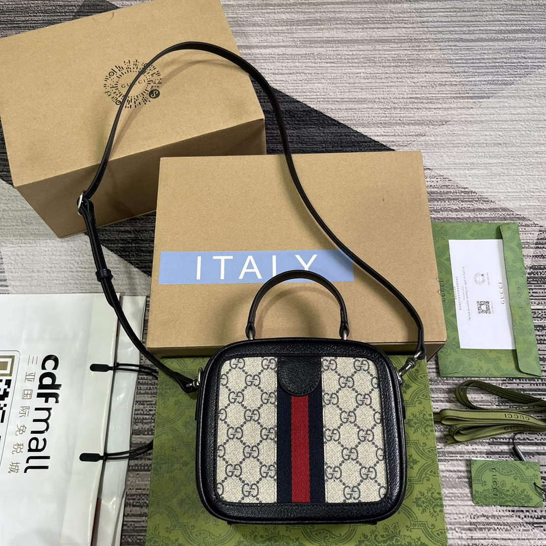 Gucci 772157 Ophidia GG Mini Top Handle Bag Blue - Default Title - View 2