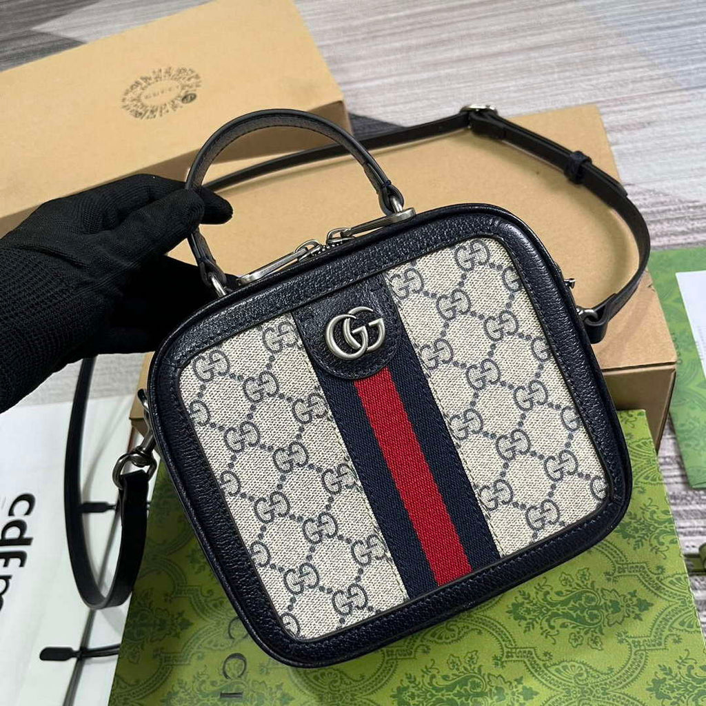 Gucci 772157 Ophidia GG Mini Top Handle Bag Blue