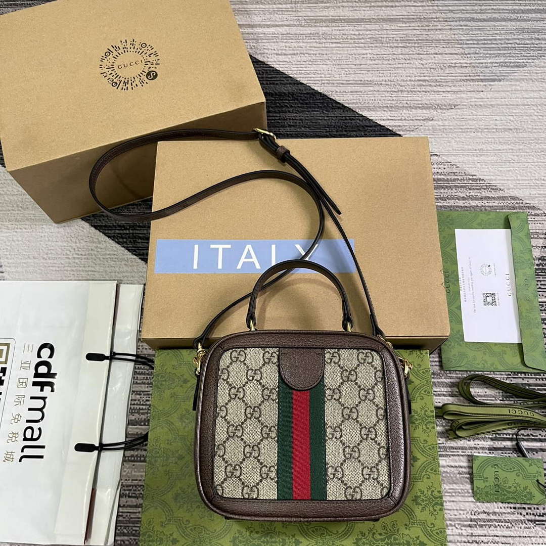 Gucci 772157 Ophidia GG Mini Top Handle Bag Brown