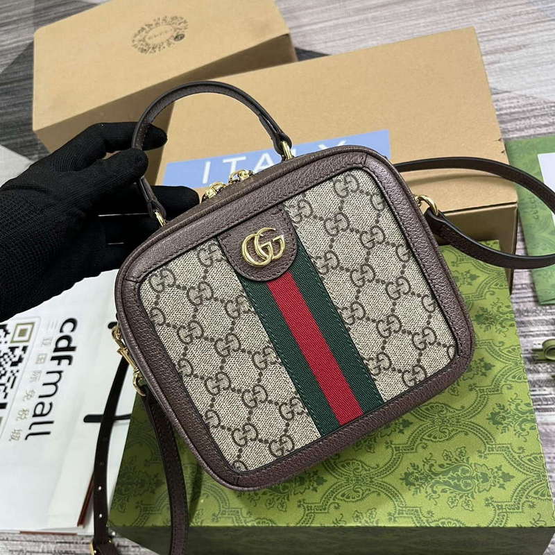 Gucci 772157 Ophidia GG Mini Top Handle Bag Brown