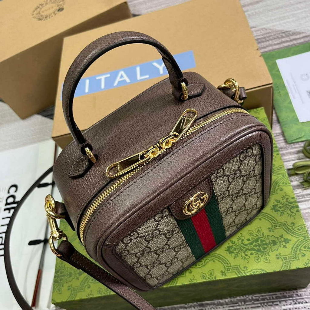 Gucci 772157 Ophidia GG Mini Top Handle Bag Brown
