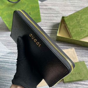 Gucci 772642 Zip Around Wallet With Gucci Script Black - Default Title - View 6