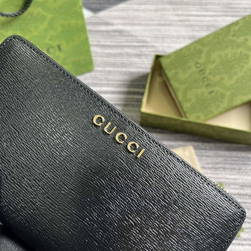 Gucci 772642 Zip Around Wallet With Gucci Script Black - Default Title - View 7