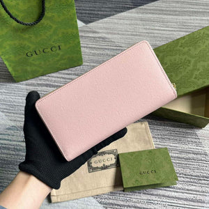Gucci 772642 Zip Around Wallet With Gucci Script Light Pink - Default Title - View 2