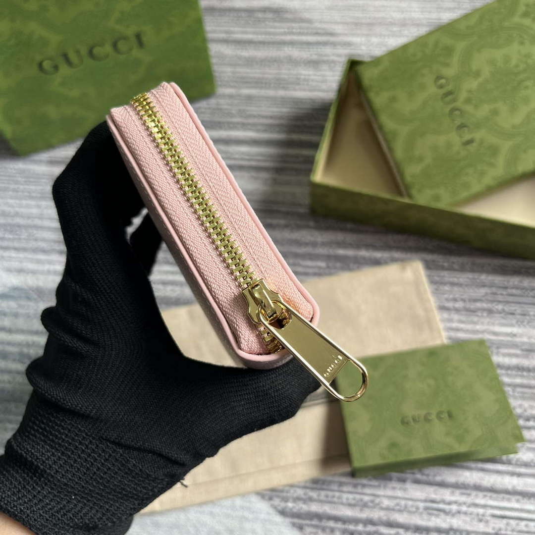 Gucci 772642 Zip Around Wallet With Gucci Script Light Pink - Default Title - View 3