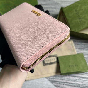 Gucci 772642 Zip Around Wallet With Gucci Script Light Pink - Default Title - View 5