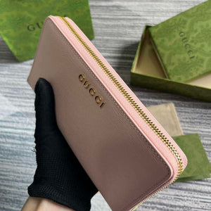 Gucci 772642 Zip Around Wallet With Gucci Script Light Pink - Default Title - View 6