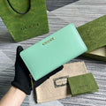Gucci 772642 Zip Around Wallet With Gucci Script Pale green - Default Title - View 1