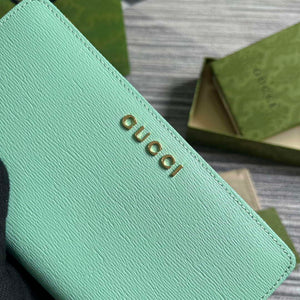 Gucci 772642 Zip Around Wallet With Gucci Script Pale green - Default Title - View 6