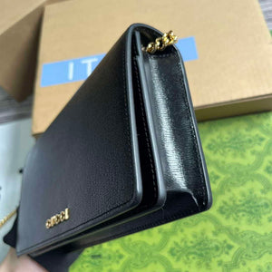 Gucci 772643 Chain Wallet With Gucci Script Black - Default Title - View 7