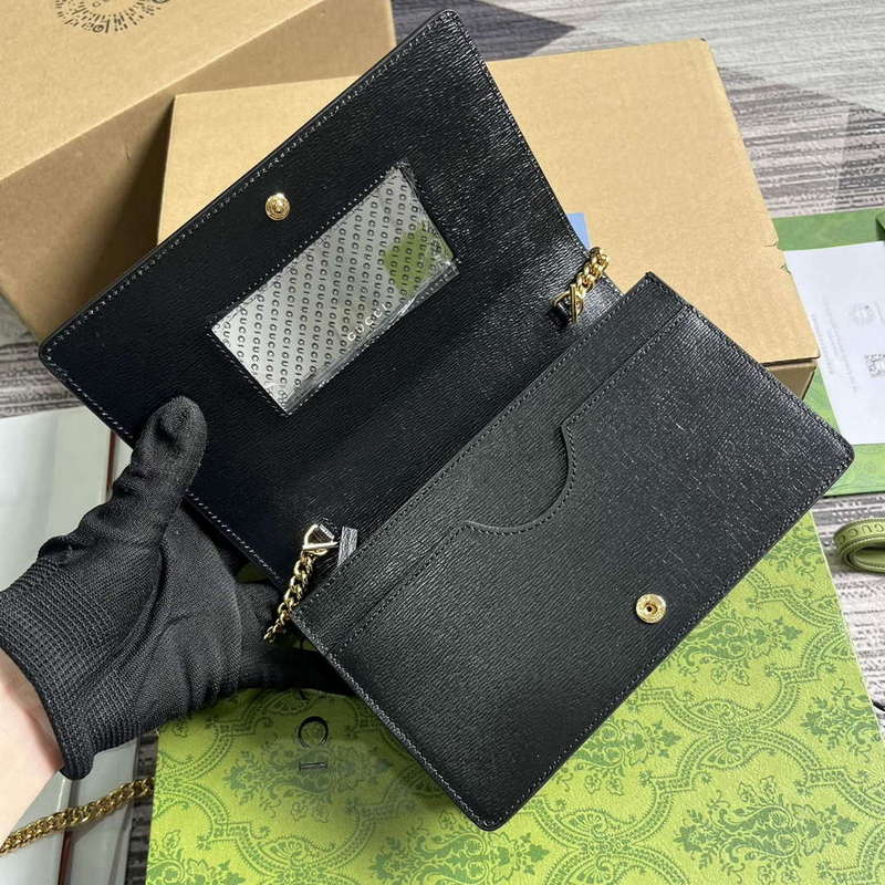 Gucci 772643 Chain Wallet With Gucci Script Black - Default Title - View 8