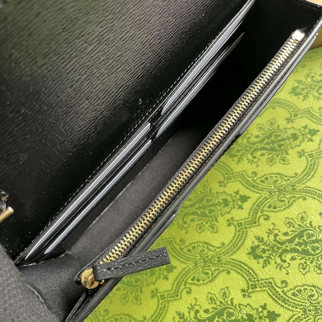 Gucci 772643 Chain Wallet With Gucci Script Black - Default Title - View 9