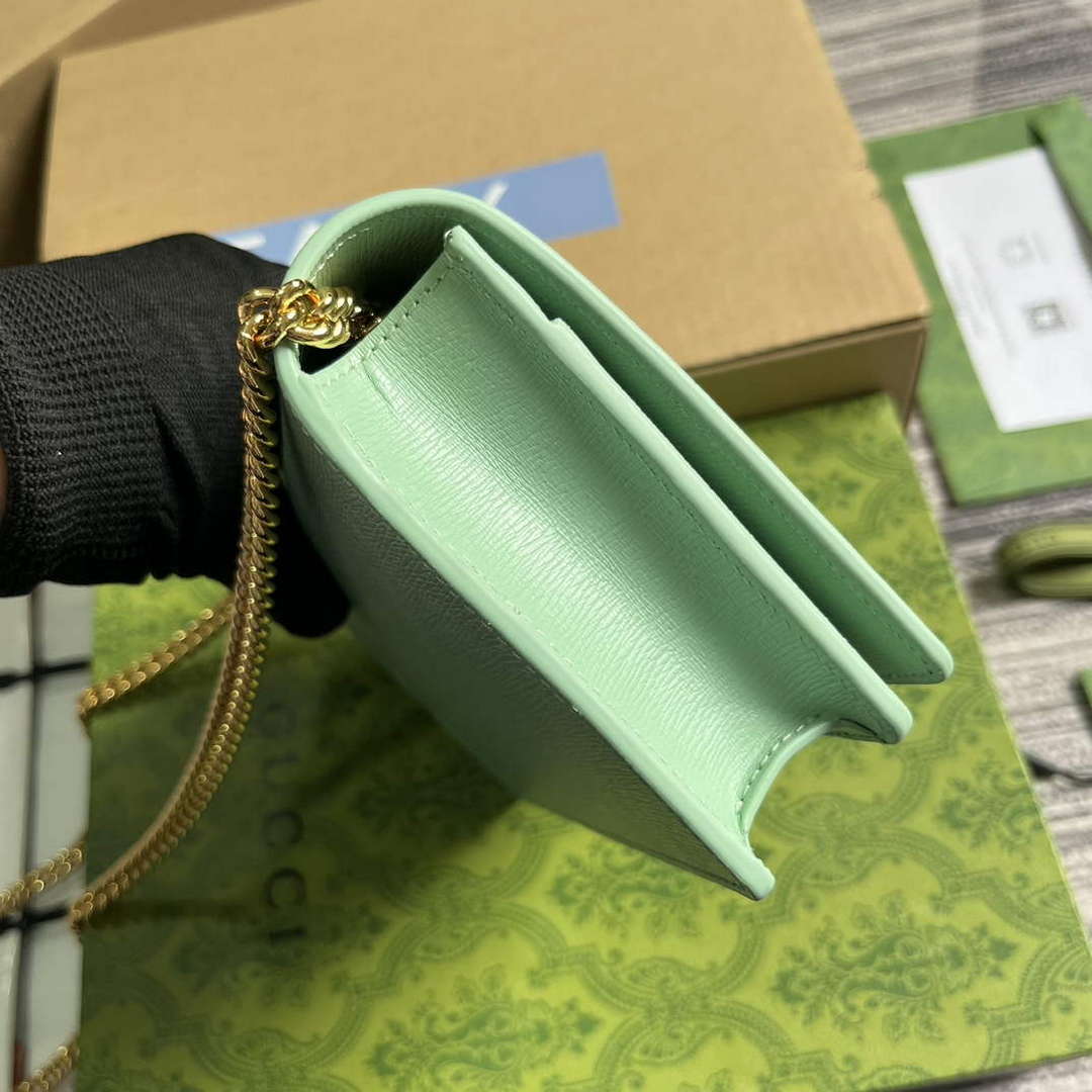 Gucci 772643 Chain Wallet With Gucci Script Pale green - Default Title - View 3