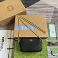 Gucci 772759 GG Marmont Mini Shoulder Bag Black - Default Title - View 1