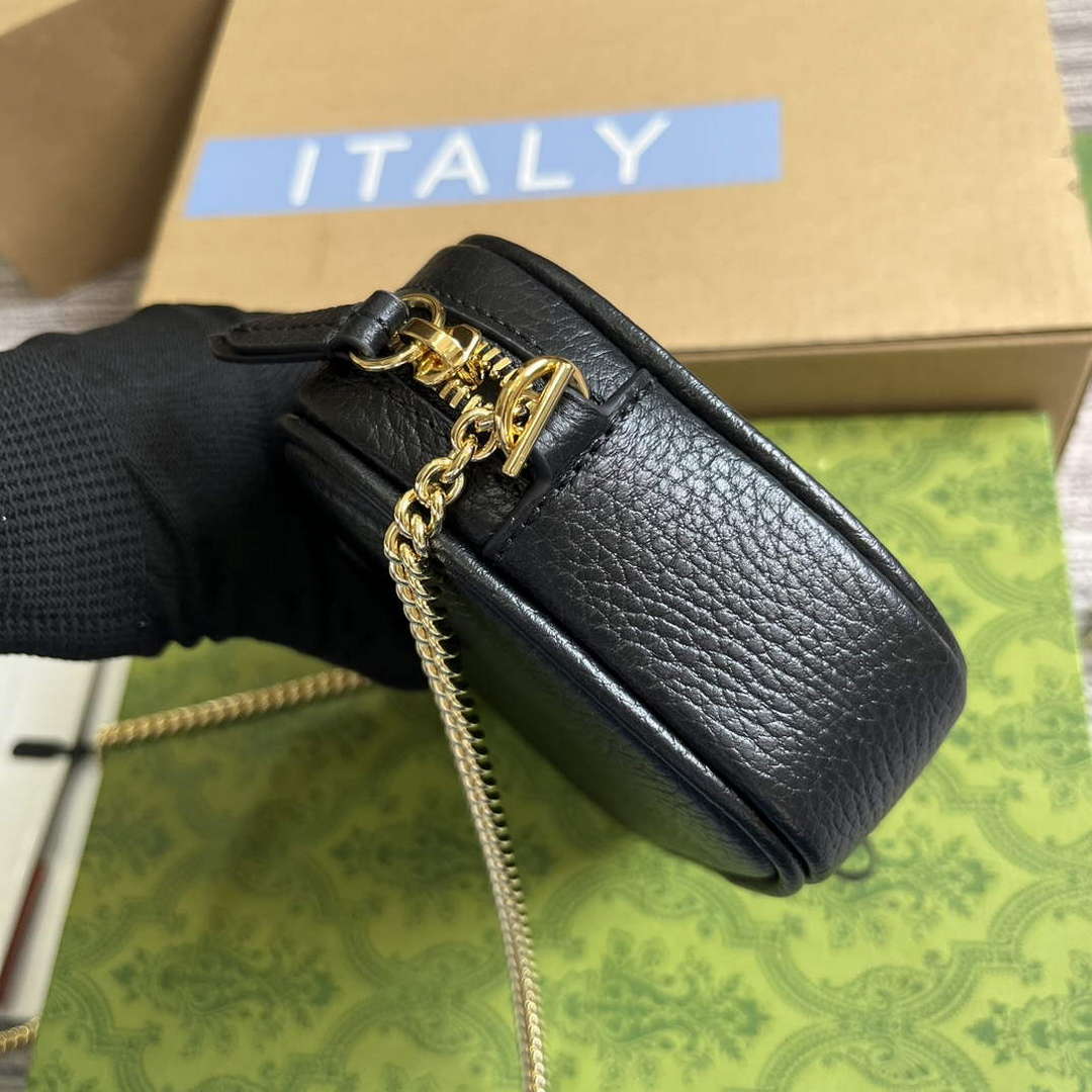 Gucci 772759 GG Marmont Mini Shoulder Bag Black