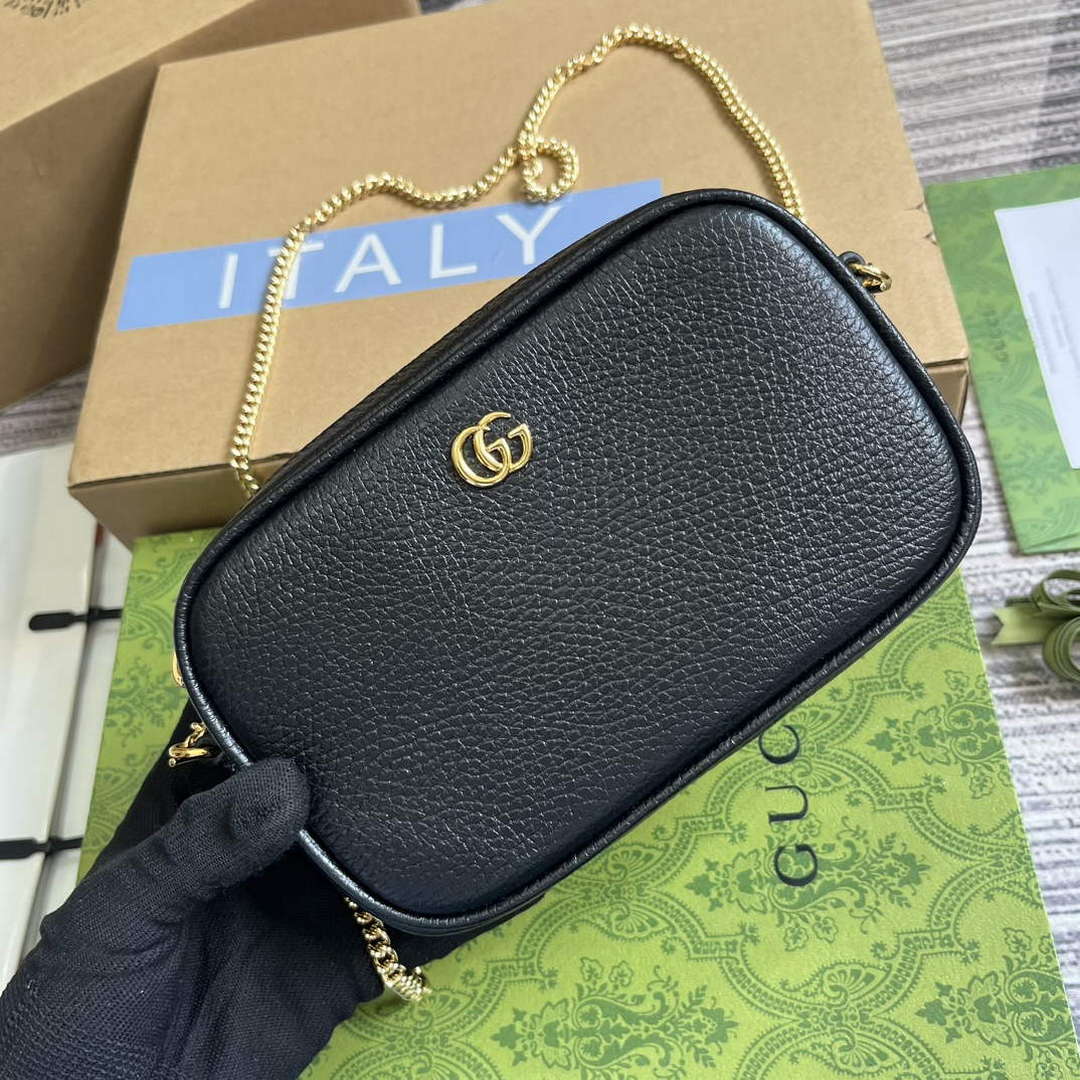 Gucci 772759 GG Marmont Mini Shoulder Bag Black