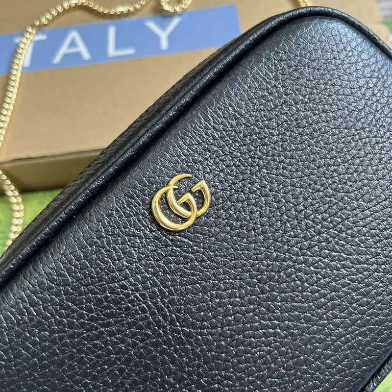 Gucci 772759 GG Marmont Mini Shoulder Bag Black