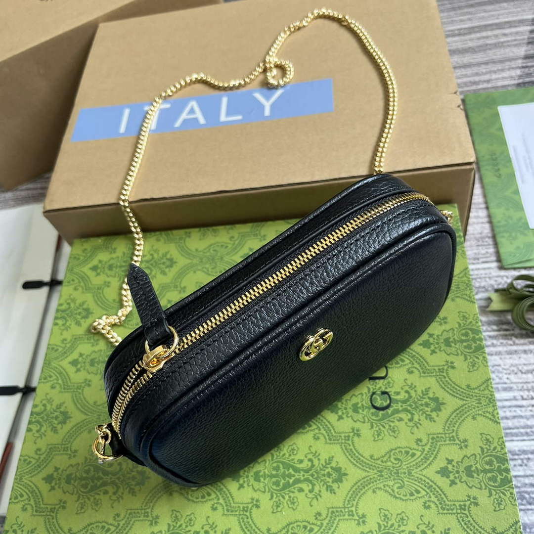 Gucci 772759 GG Marmont Mini Shoulder Bag Black