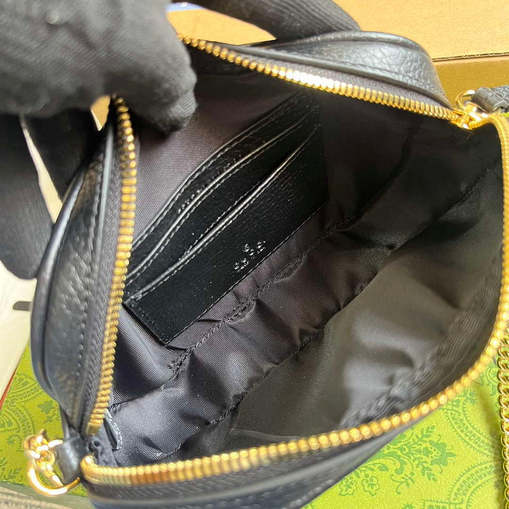 Gucci 772759 GG Marmont Mini Shoulder Bag Black