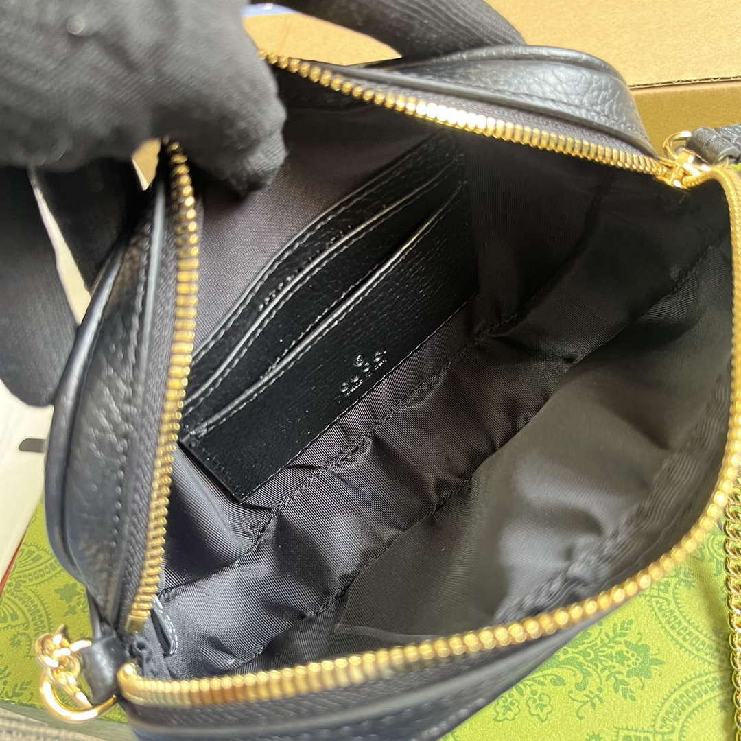 Gucci 772759 GG Marmont Mini Shoulder Bag Black - Default Title - View 9