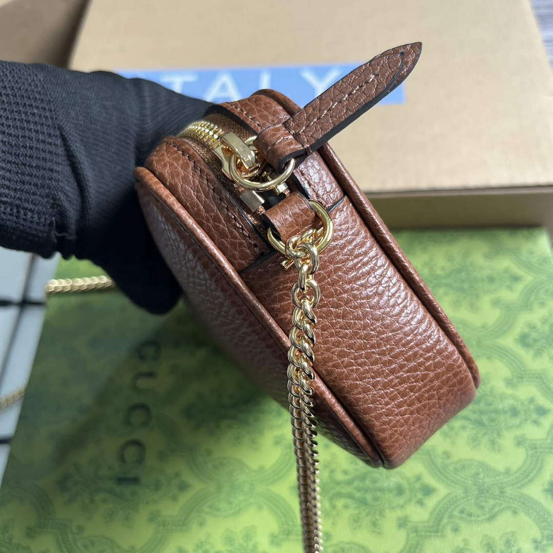 Gucci 772759 GG Marmont Mini Shoulder Bag Brown - Default Title - View 3
