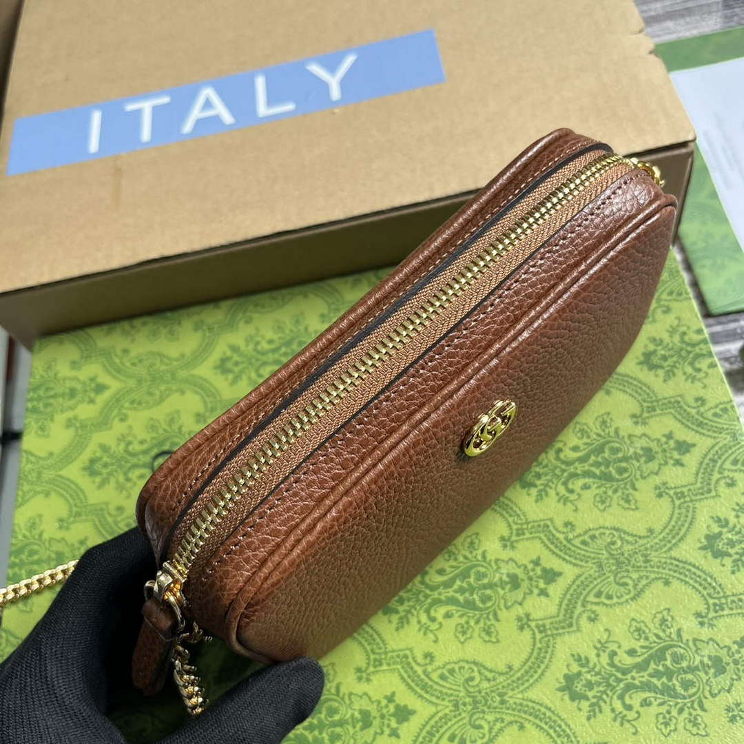 Gucci 772759 GG Marmont Mini Shoulder Bag Brown - Default Title - View 5